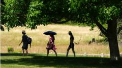New heatwave likely to peak at 34C with week-long health alert issued